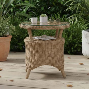 Brayford Outdoor Natural Rattan Side Table