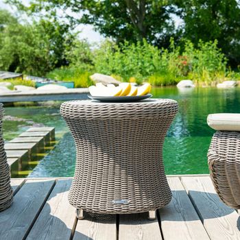 Hazelmere Grey Weave Garden Round Side Table