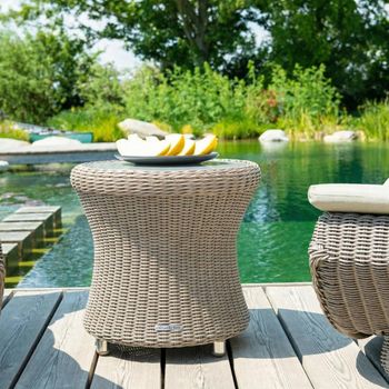 Hazelmere Natural Weave Garden Round Side Table