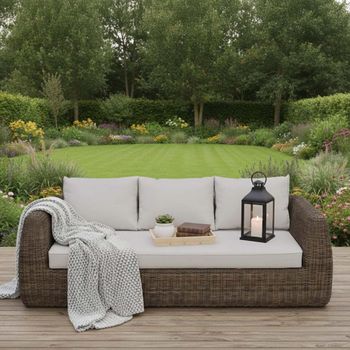 Skala Dark Rattan Outdoor 3 Seater Sofa