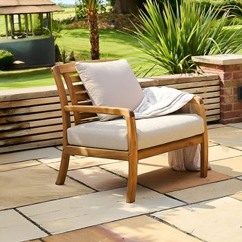 Cotswold Garden Acacia Wood Lounge Armchair
