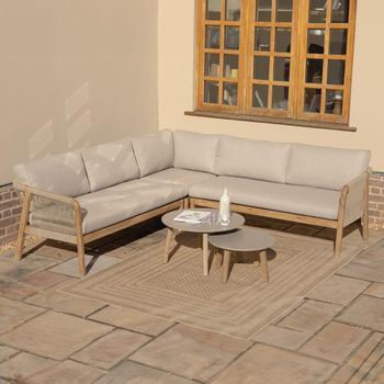 Martinique Corner Garden Light Brown Sofa Set