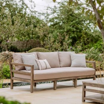 Sandridge Natural Acacia Wood Outdoor 3 Seater Sofa