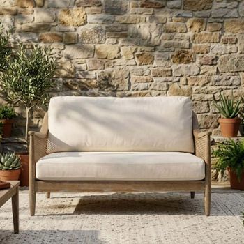 Templecombe Oatmeal Rattan 2 Seater Sofa