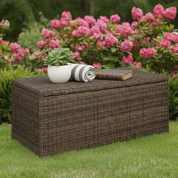 Skala Dark Rattan Large Outdoor Storage Box