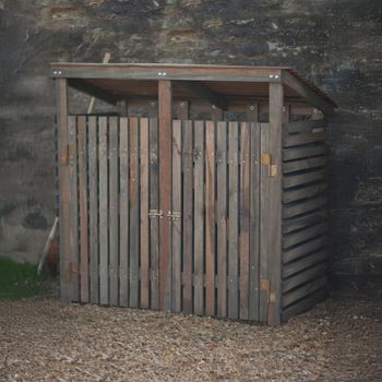 Aldsworth Outdoor Bin Store Double Natural Wood 2 Door