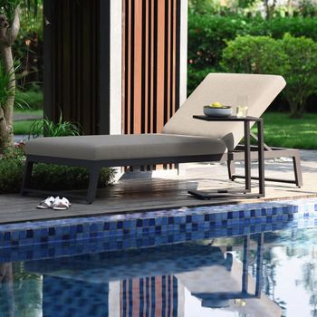 Allure Garden Sunlounger Oatmeal Sunloungers Fabric and Aluminium