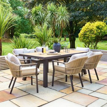 Bali Garden 6 Seater 210cm Dining Set with 6 Chairs