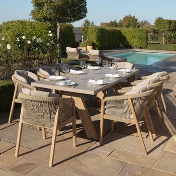 Martinique Garden Light Brown 8 Seater 230cm Dining Set