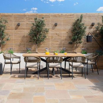 New Bali Oval Garden 8 Seater 240cm Sandstone Dining Set