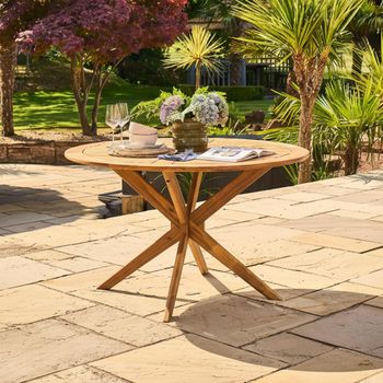 Cotswold Garden Acacia Wood 4 Seater 125cm Round Dining Table