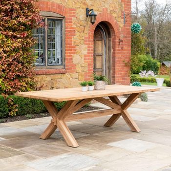 Plank Garden Teak Wood 12 Seater 300cm Dining Table