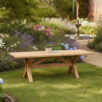 Plank Garden Teak Wood 8 Seater 240cm Dining Table