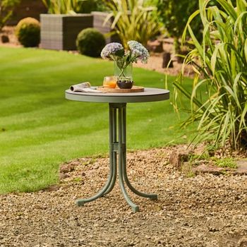 Bergen Green Metal Garden Bistro Round Table