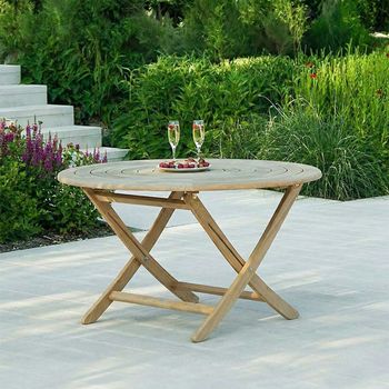 Roble Wood Garden Bengal Folding 4 Seater 130cm Dining Table