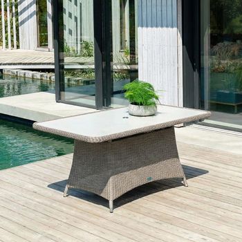 Hazelmere Grey Weave 6 Seater 165cm Garden Dining Table