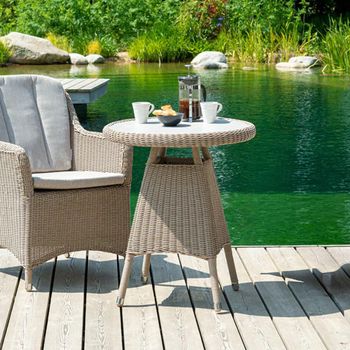 Hazelmere Round Bistro Table Garden Natural Weave Rattan