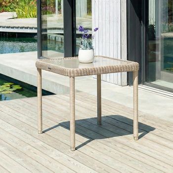 Hazelmere Natural Weave 2 Seater 80cm Garden Square Dining Table