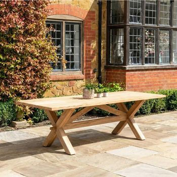 Plank Teak Wood 10 Seater 240cm Garden Dining Table