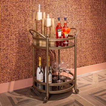 Hendricks Glass and Brushed Gold Trolley