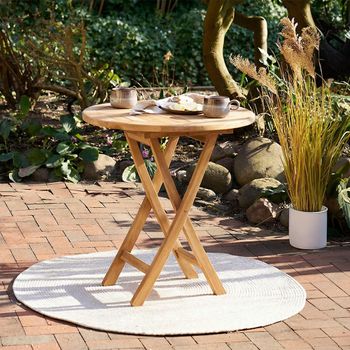 Oviedo Teak Wood Round Bar Table