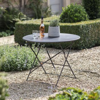 Rive Droite Carbon Black Metal Large Outdoor Bistro Table