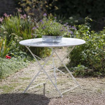 Rive Droite Chalk White Metal Large Outdoor Bistro Table