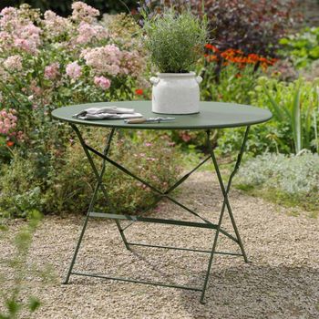 Rive Droite Thistle Green Metal Large Outdoor Bistro Table