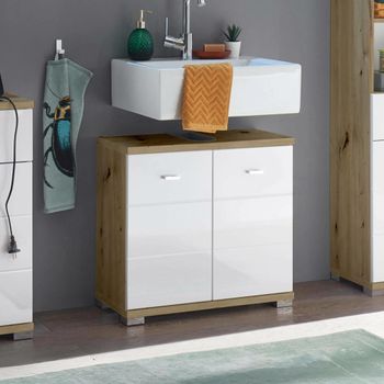 Pool White Gloss Under Sink 2 Door Cabinet