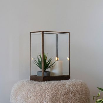 Manali Antique Brass Brown Lantern