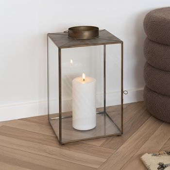 Mohali Antique Brass Brown Lantern