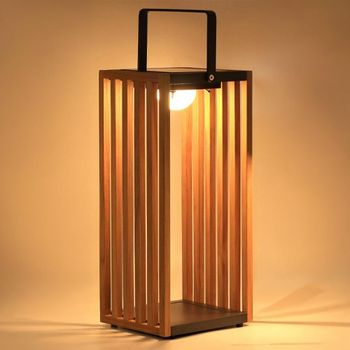 Venus Brown Wood Large Solar Garden Light