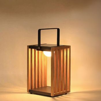 Venus Brown Wood Small Solar Garden Light