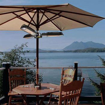 Vulcan Black Parasol Electric Patio Heater 2000W