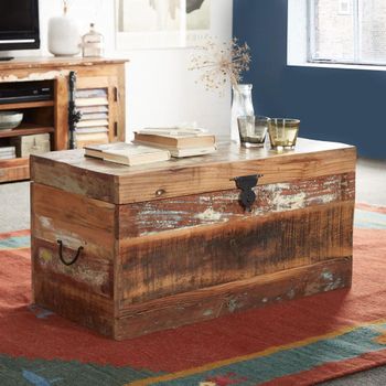 Coastal Reclaimed Wood Trunk Storage Box