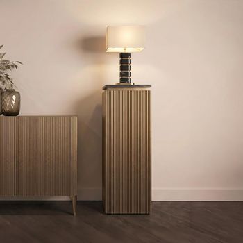 Ironville Brass Ribbed 1 Door Column Pedestal Decor