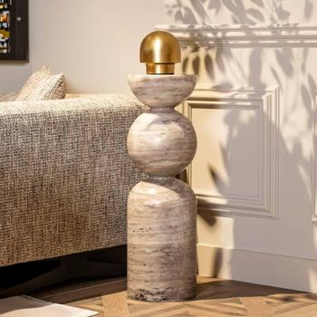 Lewis Column Round Sand Marble