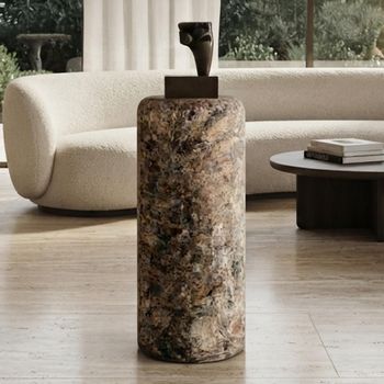 Mayah Column Round Beige Metal