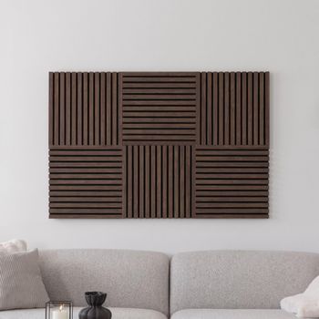 Acoustic Wall Panel Square Walnut Brown