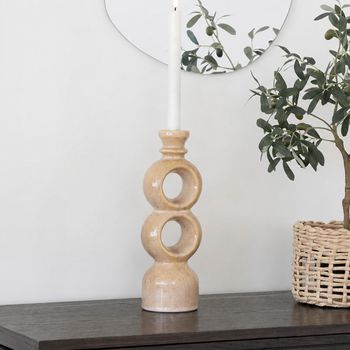 Brown Ceramic Medium Candle Holder