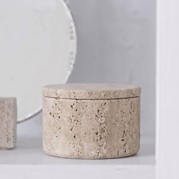 Storage Jar Round Travertine Natural