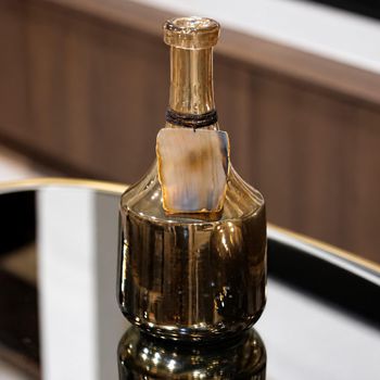 Alvar Bottle Antiqued Gold Decor