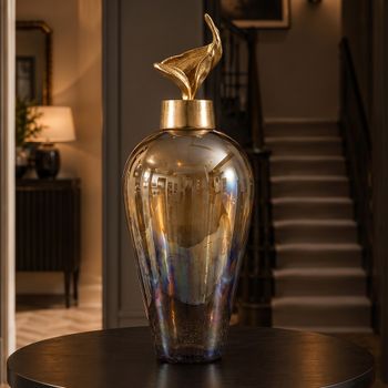 Camelot Charcoal Grey and Gold Large Jar