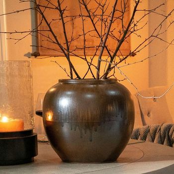 Orna Brown Wood Large Vase