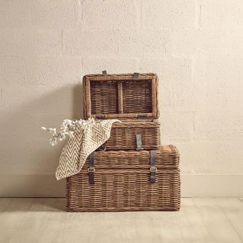 Set of 2 Argento Storage Basket Brown Rattan Decor
