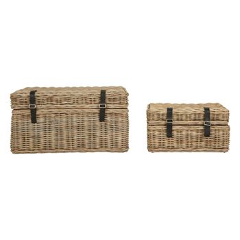 Set of 2 Argento Storage Basket Greywash Rattan Decor