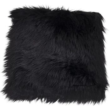 Seat Cushion Black Faux Lambskin