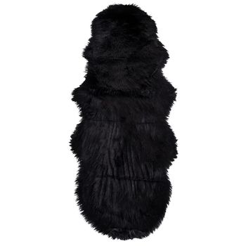 Throw Black Faux Lambskin