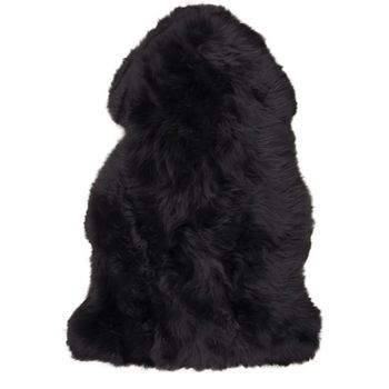 Black Real Lambskin Throw