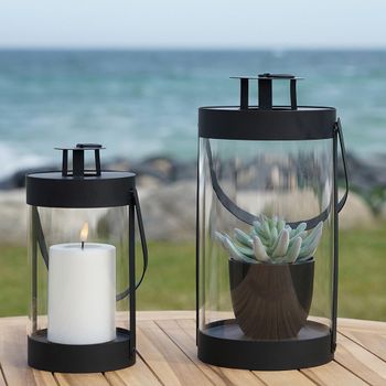 Set of 2 Bondi Black Steel Lantern